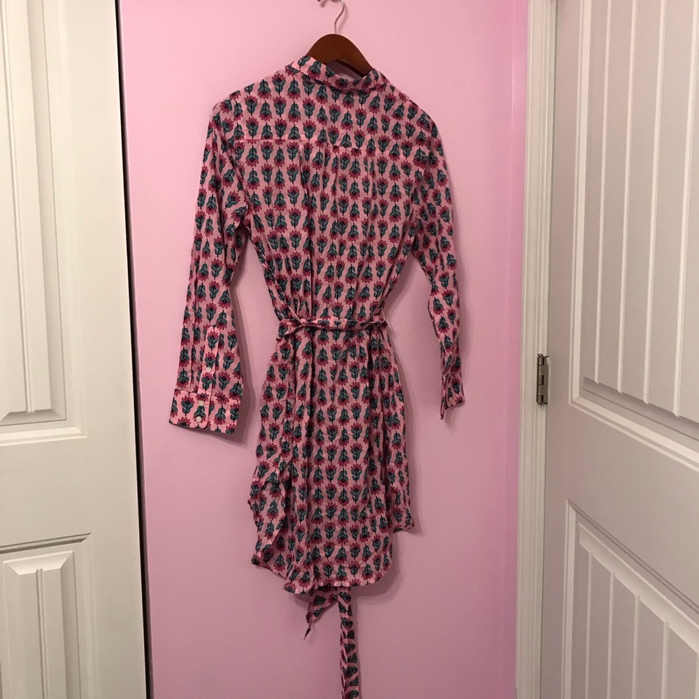 J. Crew floral printed collared button down mini shirtdress size small - Picture 4 of 4